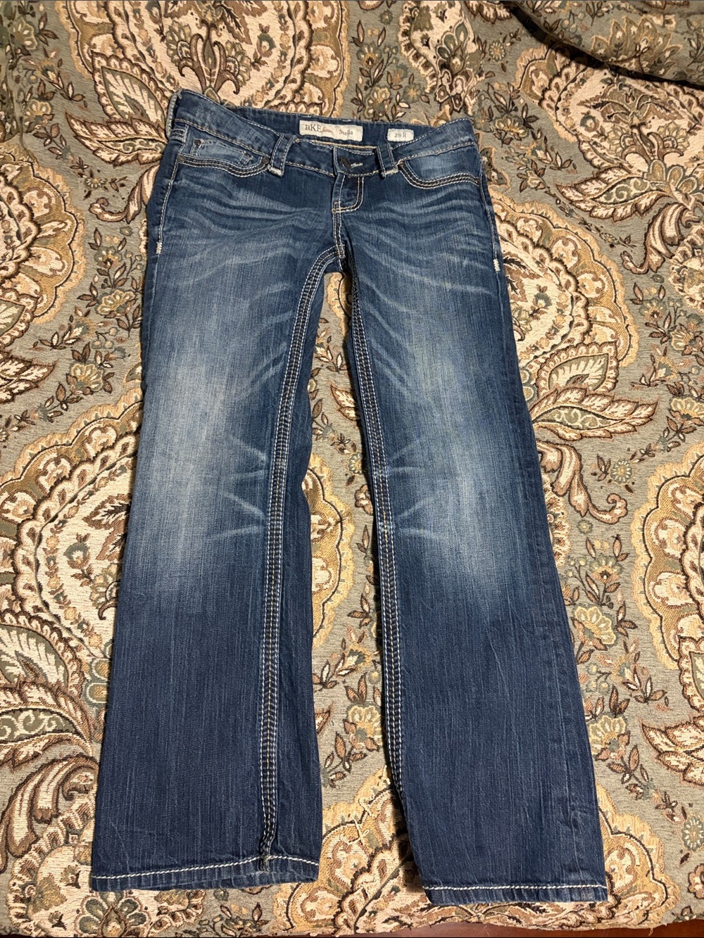 BKE Wide Leg Jeans in Medium Blue Wash